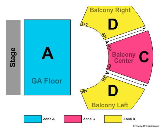 House Of Blues - Houston End Stage Zone Seating Chart